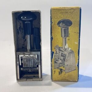 Vintage General Numbering Machine 5 Action 6 Wheel Model 6-4 1/2 IOB Germany